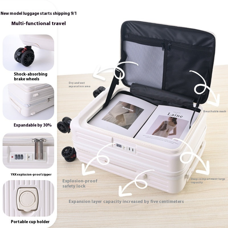 Three-piece Side Opening Expandable Large Capacity Suitcase